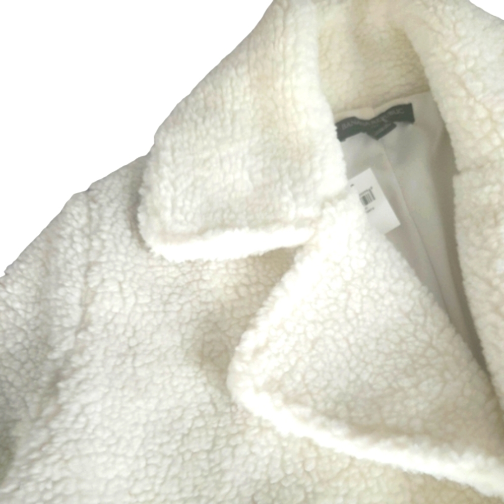 Banana Republic Women's White Sharpa Lined Jacket - Picture 4 of 16